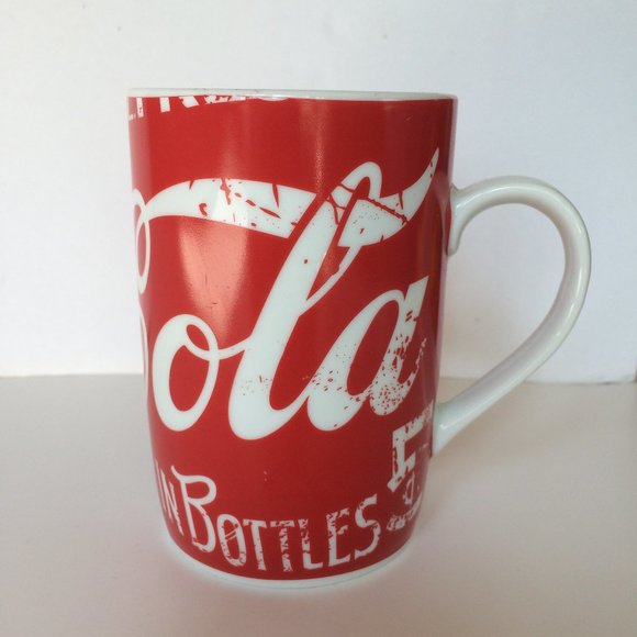 Coca Cola Coke Coffee Mug Red Ceramic White Lettering Collectible 12 oz - Picture 3 of 7